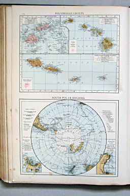 The Times Atlas 1897
113. Polynesian Groups. South Polar Regions