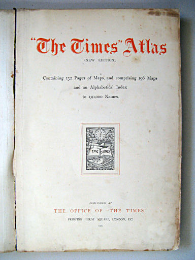 The Times Atlas 1900
Titelpagina / Title page