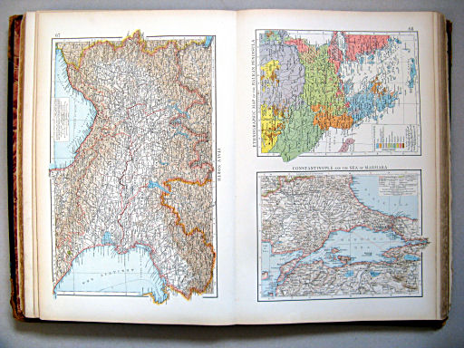 The Times Atlas 1900
67. Italy, north
68. Ethnographic map of the Balkan Peninsula. Constantinople and the Sea of Marmara