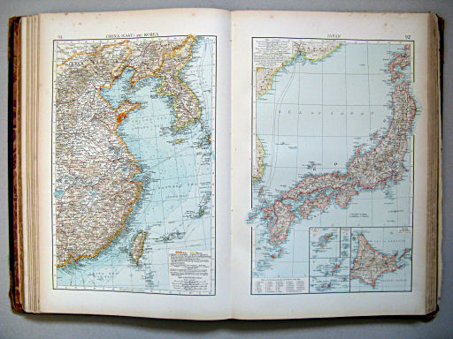 The Times Atlas 1900
91. China (east) and Korea
92. Japan