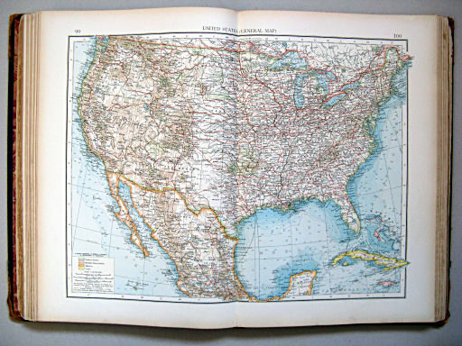 The Times Atlas 1900
99.100. United States (general map)