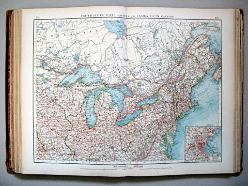 The Times Atlas 1900
105.106. United States, north-eastern and Canada, south-eastern