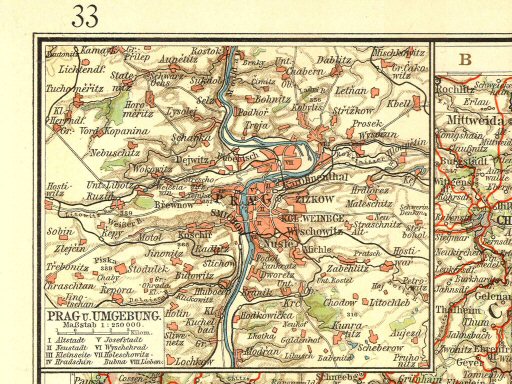 Andrees öst.-ung. Handatlas 1904
Praag (bijkaart 33.34)