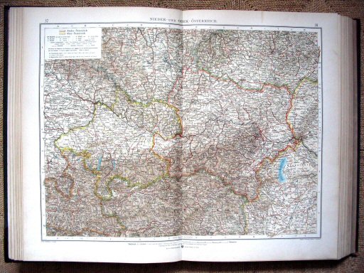 Andrees öst.-ung. Handatlas 1904
Neder- en Opper-Oostenrijk (kaart 37.38)