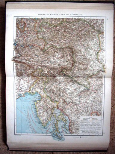 Andrees öst.-ung. Handatlas 1904
Stiermarken, Karinthië, Krain
en het Kustland (kaart 39.40)