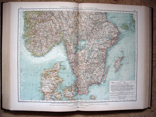 Andrees öst.-ung. Handatlas 1904
Zuid-Zweden, Zuid-Noorwegen (kaart 95.96)