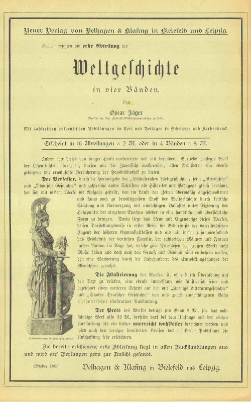 Supplement Andrees Handatlas 1887
Omslag tweede aflevering, advertentie