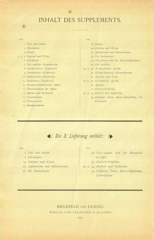 Supplement Andrees Handatlas 1887
Omslag derde aflevering, achterkant
