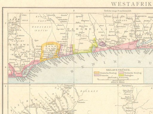 Supplement Andrees Handatlas 1887
Koloniën West-Afrika (detail kaart 26)