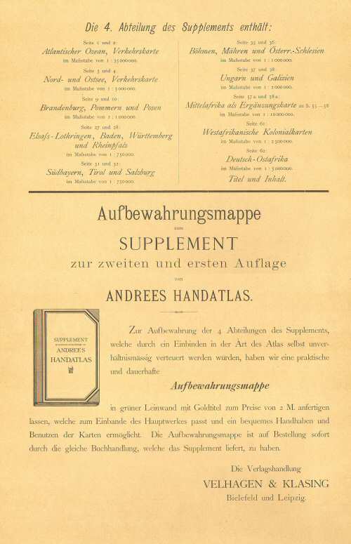 Supplement Andrees 1893
Omslag vierde aflevering,
binnenblad 1