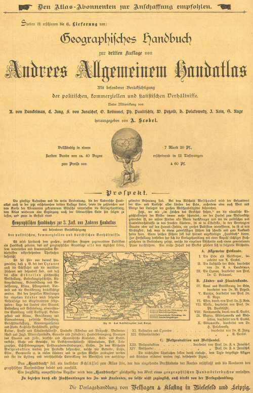 Supplement Andrees 1893
Omslag vierde aflevering,
achterkant
Advertentie voor het handboek