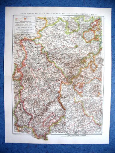 Supplement Andrees 1893
Rijnland, Westfalen, Lippe
en Luxemburg (kaart 23.24)