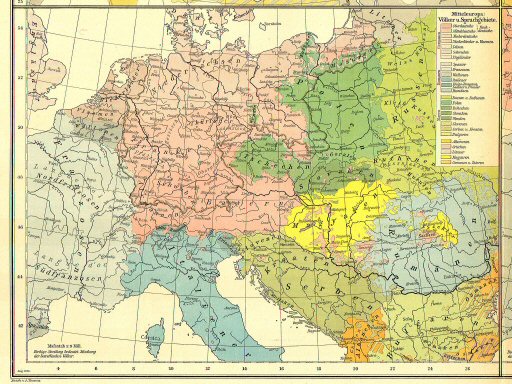 Supplement Andrees 1899
Midden-Europa, talen (kaart 15.16)
