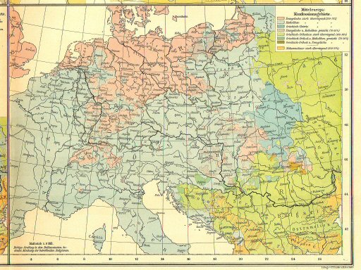 Supplement Andrees 1899
Midden-Europa, godsdiensten (kaart 15.16)