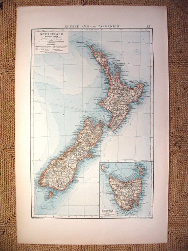 Supplement Andrees 1899
Nieuw-Zeeland, Tasmanië (kaart 53)