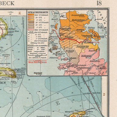 Ergänzungsband Andrees 1922
Talenkaartje Sleeswijk (bijkaart 17.18)