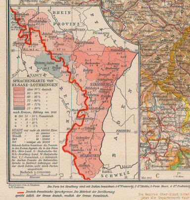 Ergänzungsband Andrees 1922
Talenkaartje Elzas-Lotharingen (bijkaart 21.22)