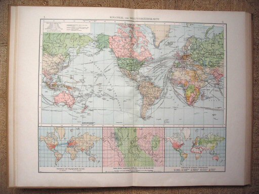 Volks u. Familien-Atlas 1905
Koloniën, verkeer (kaart 5.6)