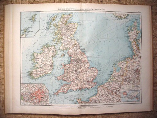 Volks u. Familien-Atlas 1905
Groot-Brittannië en Ierland (kaart 53.54)