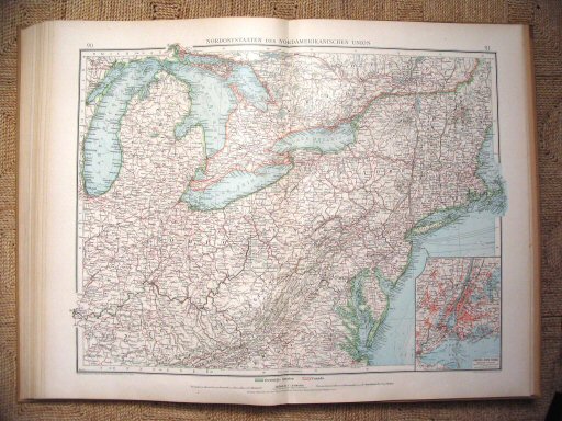 Volks u. Familien-Atlas 1905
Verenigde Staten NO (kaart 90.91)
