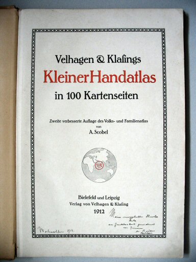 Velhagen & Klasings Kleiner Handatlas (1912)
Titelpagina / Title page