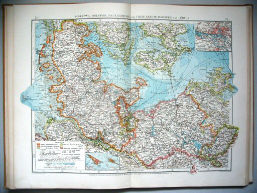 Velhagen & Klasings Kleiner Handatlas (1912)
25.26. Schleswig-Holstein, Mecklenburg und
freie Städte Hamburg und Lübeck