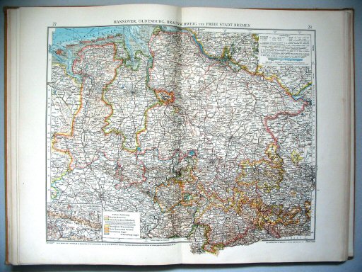 Velhagen & Klasings Kleiner Handatlas (1912)
27.28. Hannover, Oldenburg, Braunschweig
und freie Stadt Bremen