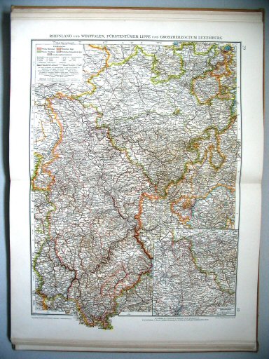 Velhagen & Klasings Kleiner Handatlas (1912)
29.30. Rheinland und Westfalen, Fürstentümer
Lippe und Groszherzogtum Luxemburg