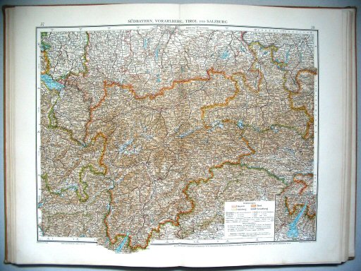 Velhagen & Klasings Kleiner Handatlas (1912)
37.38. Südbayern, Vorarlberg, Tirol und Salzburg