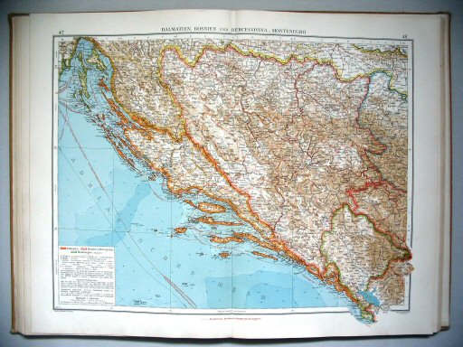 Velhagen & Klasings Kleiner Handatlas (1912)
47.48. Dalmatien, Bosnien und Hercegovina, Montenegro