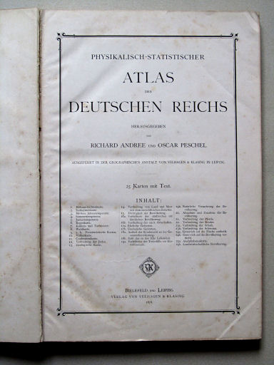 Andree-Peschel, Physikalisch-statistischer Atlas des Deutschen Reichs, 1878
Titelpagina / Title page