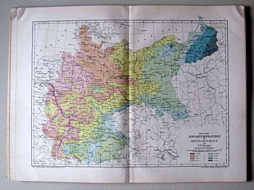 Andree-Peschel, Physikalisch-statistischer Atlas des Deutschen Reichs, 1878
5. Karte der Januartemperaturen im Deutschen Reich