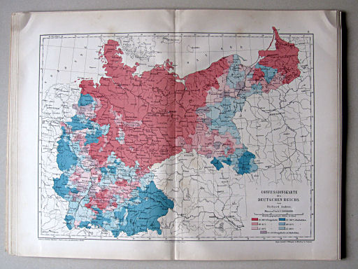 Andree-Peschel, Physikalisch-statistischer Atlas des Deutschen Reichs, 1878
11. Confessionskarte des Deutschen Reichs