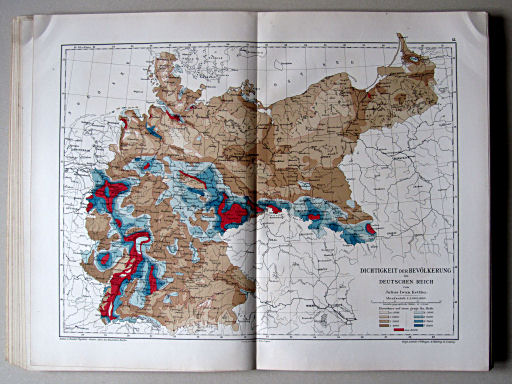 Andree-Peschel, Physikalisch-statistischer Atlas des Deutschen Reichs, 1878
15. Dichtigkeit der Bevölkerung im Deutschen Reich