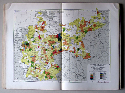 Andree-Peschel, Physikalisch-statistischer Atlas des Deutschen Reichs, 1878
20. Abnahme und Zunahme der Bevölkerung im Deutschen Reich in den Jahren 1867-1875