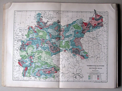 Andree-Peschel, Physikalisch-statistischer Atlas des Deutschen Reichs, 1878
21. Verbreitung der Pferde im Deutschen Reich