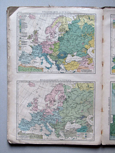 Andree-Putzger's Gymnasial- und Realschul-Atlas, 1879
S.22. Völkerkarte von Europa. Religionskarte von Europa