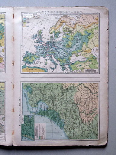 Andree-Putzger's Gymnasial- und Realschul-Atlas, 1879
S.23. Bevölkerungsdichtigkeit von Europa. Niederlande und Belgien