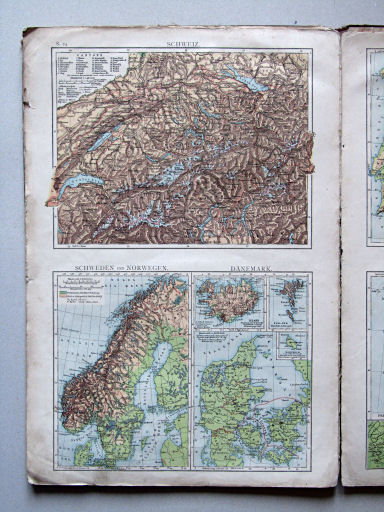 Andree-Putzger's Gymnasial- und Realschul-Atlas, 1879
S.24. Schweiz. Schweden und Norwegen. Dänemark
