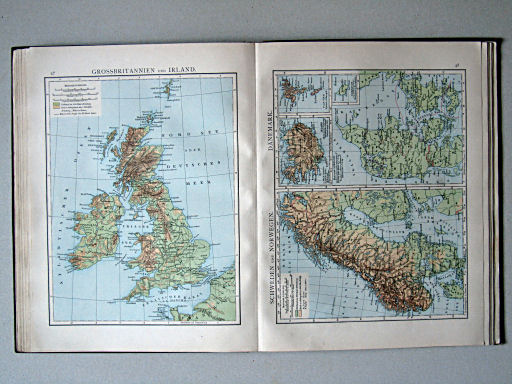 Andree-Putzger's Gymnasial- und Realschul-Atlas, 1890
47. Grossbritannien und Irland
48. Schweden und Norwegen. Dänemark