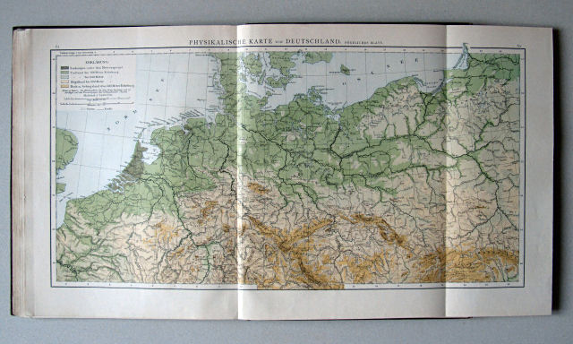 Andree-Putzger's Gymnasial- und Realschul-Atlas, 1890
61.62. Physikalische Karte von Deutschland. Nördliches Blatt