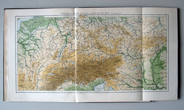 Andree-Putzger's Gymnasial- und Realschul-Atlas, 1890
63.64. Physikalische Karte von Deutschland. Südliches Blatt