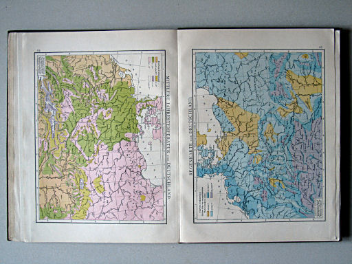 Andree-Putzger's Gymnasial- und Realschul-Atlas, 1890
65. Mittlere Jahrestemperatur von Deutschland
66. Regenkarte von Deutschland