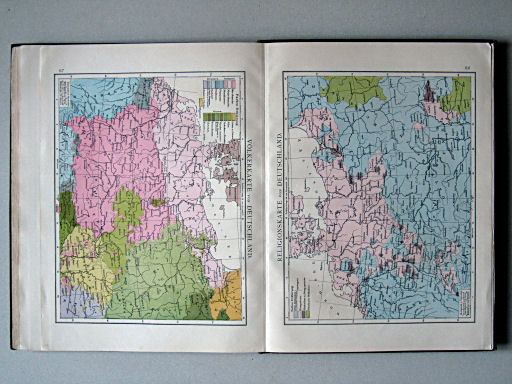Andree-Putzger's Gymnasial- und Realschul-Atlas, 1890
67. Völkerkarte von Deutschland
68. Religionskarte von Deutschland