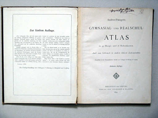 Andree-Putzger's Gymnasial- und Realschul-Atlas, 1893
Voorwoord bij de 5e druk (1888), titelpagina / Preface to the 5th edition (1888), title page
