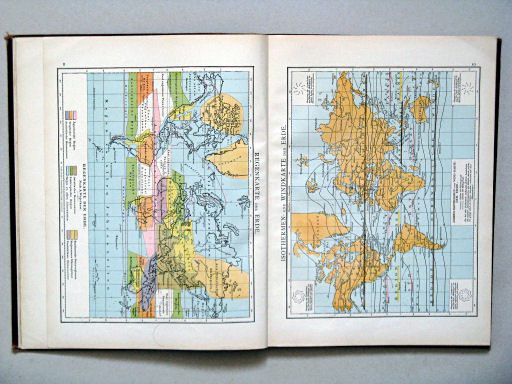 Andree-Putzger's Gymnasial- und Realschul-Atlas, 1893
9. Regenkarte der Erde
10. Isothermen- und Windkarte der Erde