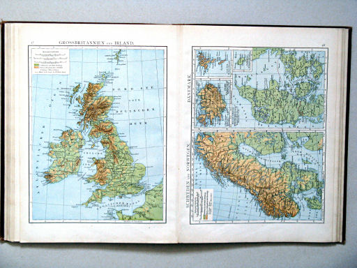 Andree-Putzger's Gymnasial- und Realschul-Atlas, 1893
47. Grossbritannien und Irland
48. Schweden und Norwegen. Dänemark