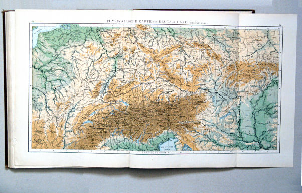 Andree-Putzger's Gymnasial- und Realschul-Atlas, 1893
63.64. Physikalische Karte von Deutschland. Südliches Blatt