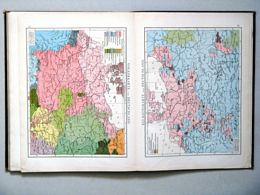 Andree-Putzger's Gymnasial- und Realschul-Atlas, 1893
67. Völkerkarte von Deutschland
68. Religionskarte von Deutschland