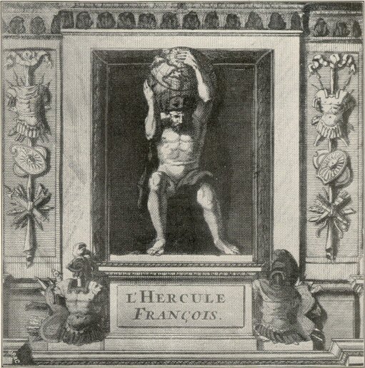 Illustration vom Titelblatt eines Atlas des XVIII. Jahrhunderts.